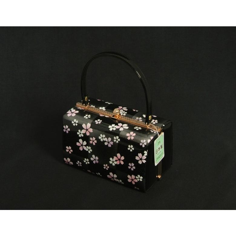 草履バッグセット　振袖　訪問着　黒銀市松　小桜柄　一枚芯　LLサイズ　角型バッグ　日本製 | ブランド登録なし | 03