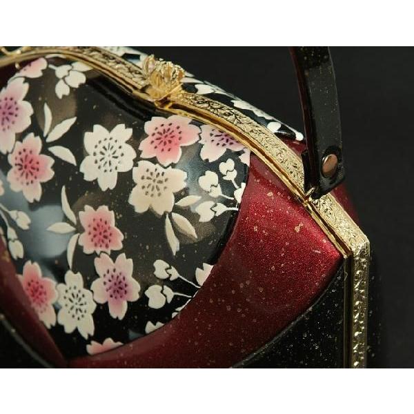 草履バックセット　振袖　訪問着　黒エンジ切替　桜柄　二枚芯　 ＬＬサイズ　日本製 | ブランド登録なし | 04