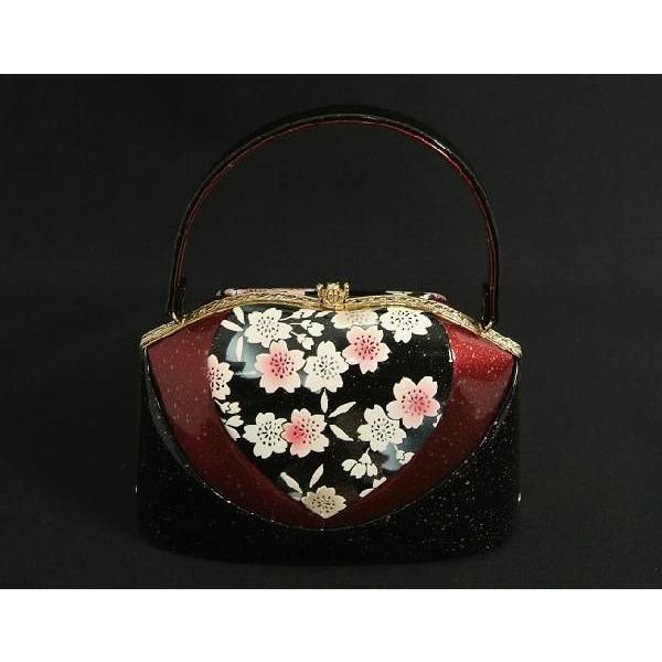 草履バックセット　振袖　訪問着　黒エンジ切替　桜柄　二枚芯　 ＬＬサイズ　日本製 | ブランド登録なし | 05