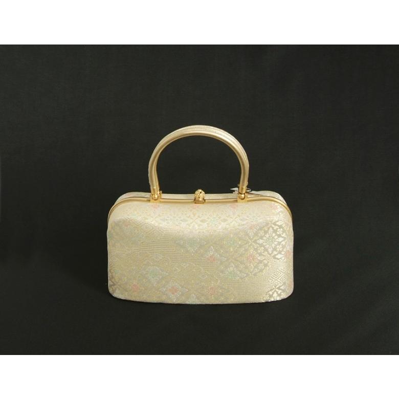 草履バッグセット　振袖　訪問着　留袖　紗織ブランド　パールゴールド　雲取重ね菱文様　Mサイズ　二本手バック　パールトーン加工　三枚芯　日本製 | ブランド登録なし | 05