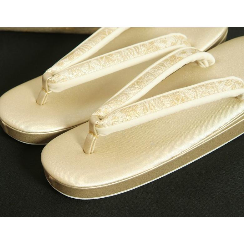 草履バッグセット　振袖　訪問着　留袖　紗織ブランド　パールゴールド　華流水文様　帯地使い　Lサイズ　パールトーン加工　日本製 | ブランド登録なし | 01