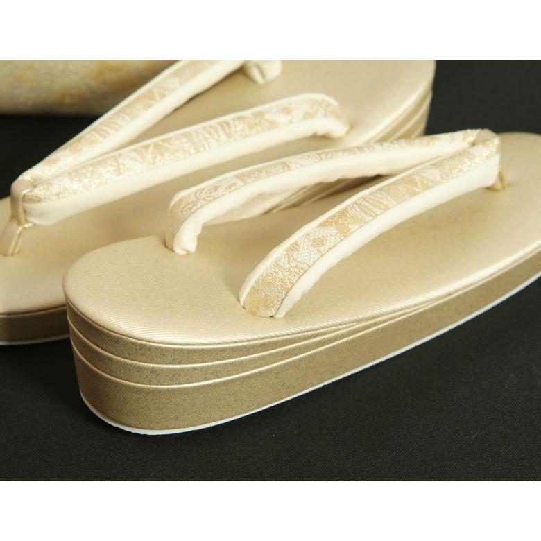 草履バッグセット　振袖　訪問着　留袖　紗織ブランド　パールゴールド　華流水文様　帯地使い　Lサイズ　パールトーン加工　日本製 | ブランド登録なし | 02