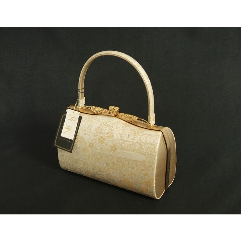 草履バッグセット　振袖　訪問着　留袖　紗織ブランド　パールゴールド　華流水文様　帯地使い　Lサイズ　パールトーン加工　日本製 | ブランド登録なし | 03