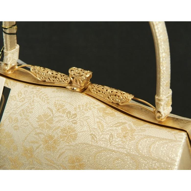 草履バッグセット　振袖　訪問着　留袖　紗織ブランド　パールゴールド　華流水文様　帯地使い　Lサイズ　パールトーン加工　日本製 | ブランド登録なし | 04