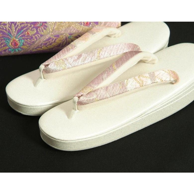 草履バッグセット　振袖　訪問着　紗織ブランド　西陣織正絹　ラベンダー　パールシルバー　有職文様　Lサイズ　日本製 | ブランド登録なし | 01