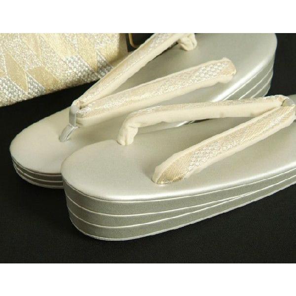 草履バックセット　振袖　訪問着　留袖　紗織ブランド　シルバー　ゴールド　有職文様　西陣織生地使用　三枚芯　LLサイズ　パールトーン加工　日本製 | ブランド登録なし | 02