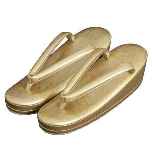 着物草履単品 留袖 訪問着 振袖 ゴールド 蔓蔦 本螺鈿 二枚芯 Lサイズ 日本製