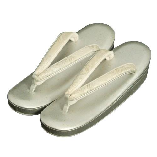 着物草履単品　留袖　訪問着　振袖　紗織ブランド　シルバー　友禅文様　三枚芯　M・Lサイズ　日本製