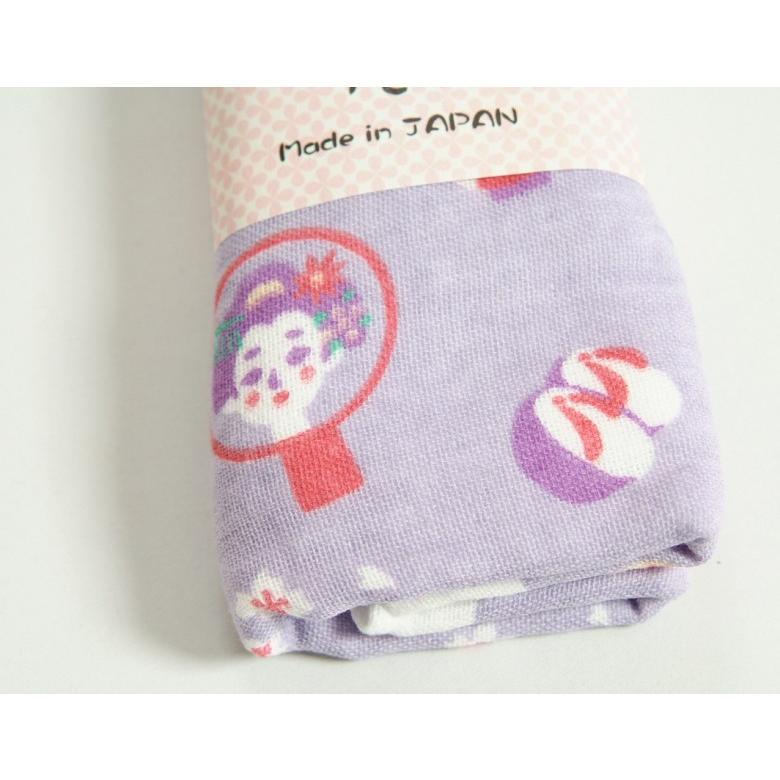 てぬぐいタオル 表ガーゼ裏パイル ラベンダー 舞妓柄 日本製 |  | 01