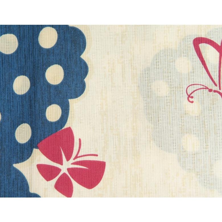 凪 浴衣 ゆかた 凪ブランド クリーム色 雲取りに蝶柄 ゆかたにピッタリ