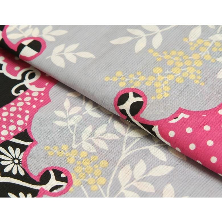 浴衣 ゆかた 凪ブランド 黒色 雪輪有職柄 ゆかたにピッタリな搦み織生地使用 綿１００％ | 凪 | 04