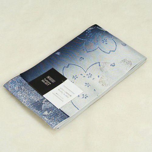 浴衣帯　紺色　柄タイプ　大小桜柄　単（ひとえ）帯　袴下帯　日本製