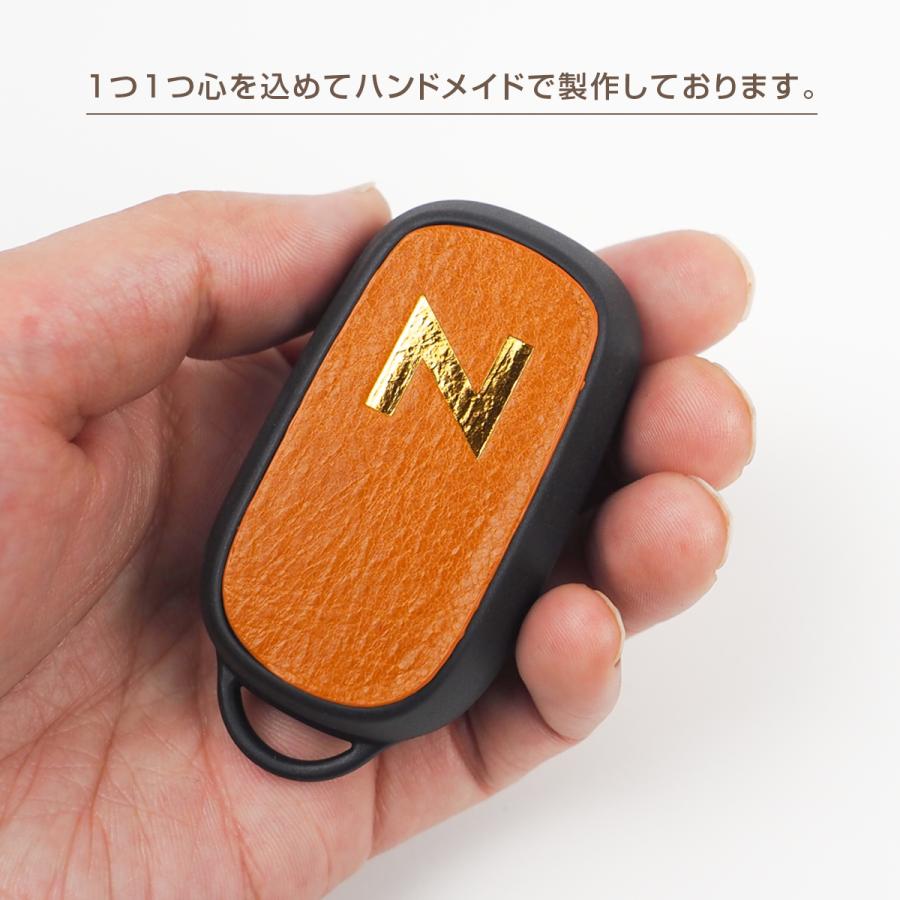 新型N-BOX JF5 JF6 レザーハイブリッド スマートキーケース Nロゴ デフォルメ キーカバー スマピタくん ライトブラウン｜doresuup｜06