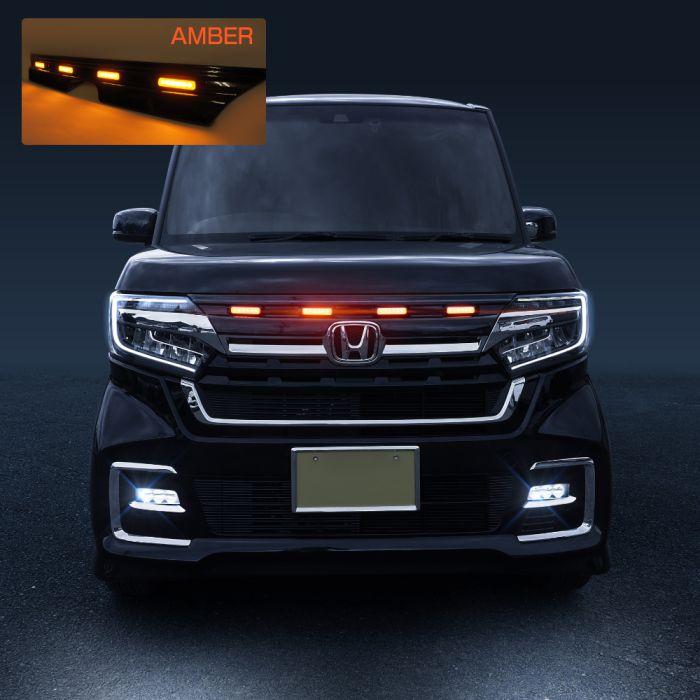 NBOXカスタム 後期 JF3 フロントグリルアッパーカバー プラチナ