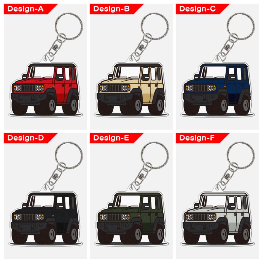 ジムニーノマド アクリル キーホルダー デフォルメ デザインD キーリング 愛車 チャーム パーツ (藤家) |  | 03