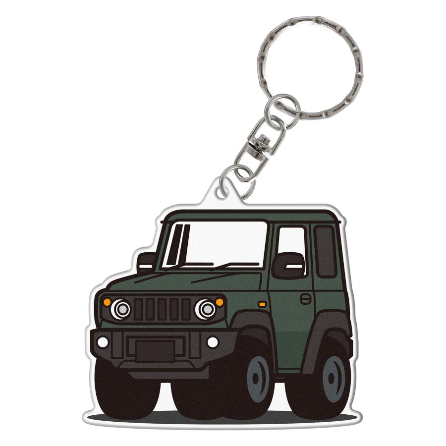 ジムニー JB64 ジムニーシエラ JB74 アクリル キーホルダー デフォルメ デザインB キーリング 愛車 (藤家) | 