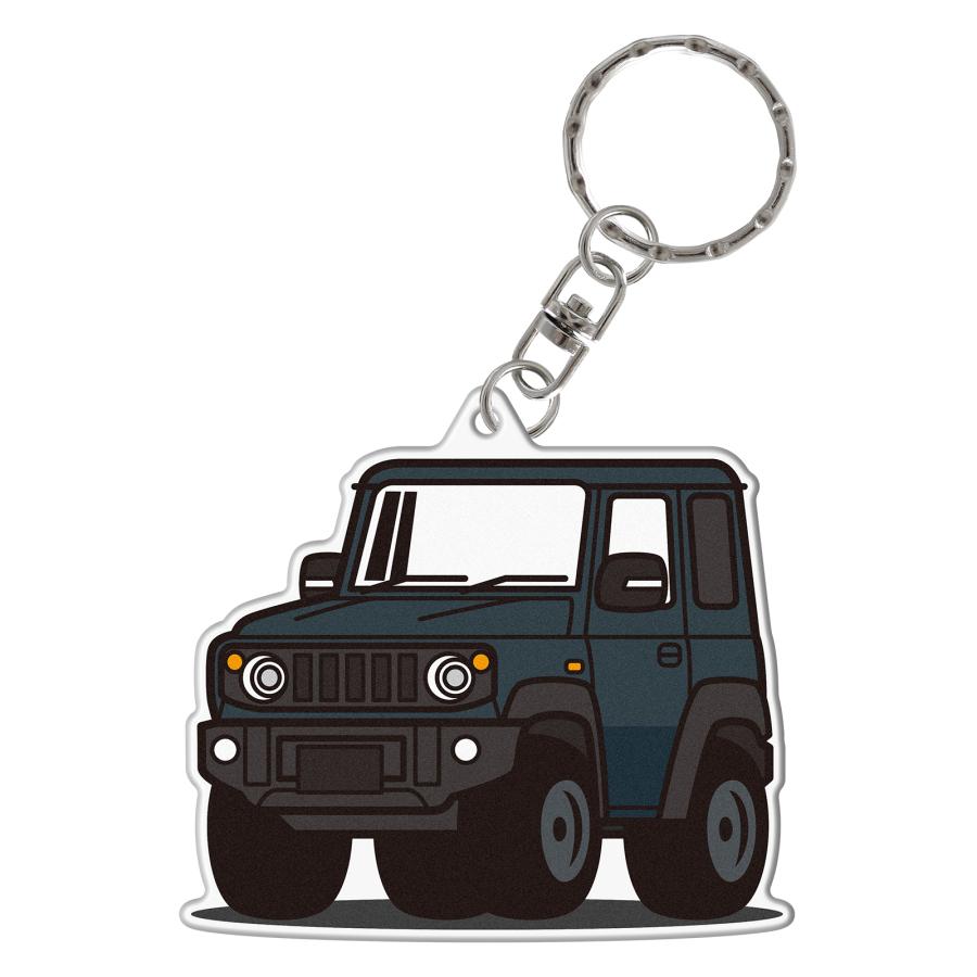 ジムニー JB64 ジムニーシエラ JB74 アクリル キーホルダー デフォルメ デザインE キーリング 愛車 (藤家) | 