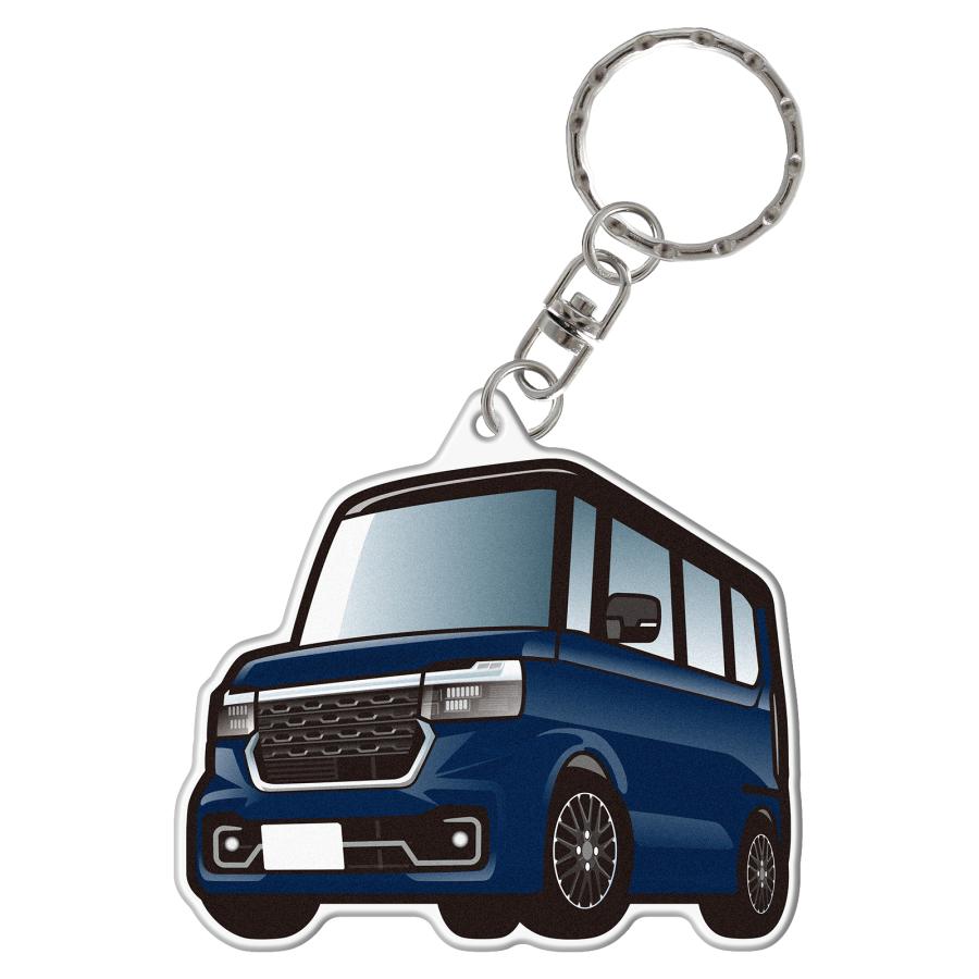 N-BOX カスタム JF5 JF6 アクリル キーホルダー デフォルメ デザインD キーリング 愛車 パーツ (藤家) | 