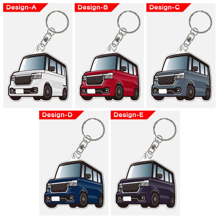 N-BOX カスタム JF5 JF6 アクリル キーホルダー デフォルメ デザインE キーリング 愛車 パーツ (藤家) |  | 03