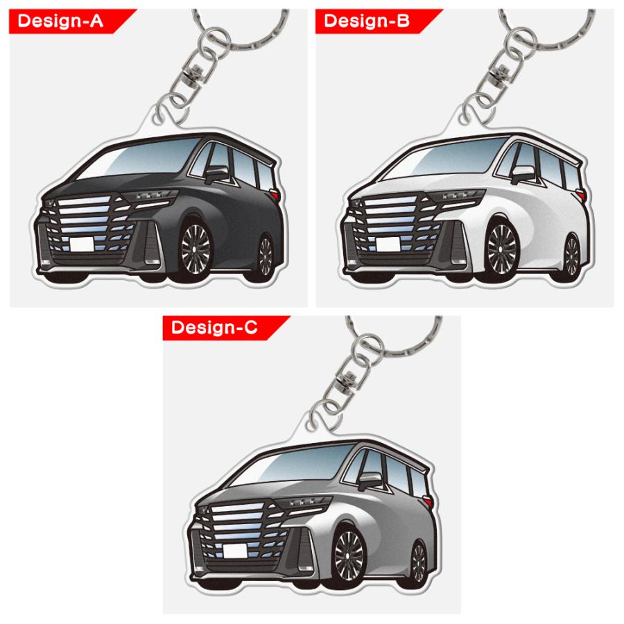ヴェルファイア 40系 アクリル キーホルダー デフォルメ デザインC キーリング 愛車 チャーム パーツ (藤家) |  | 03