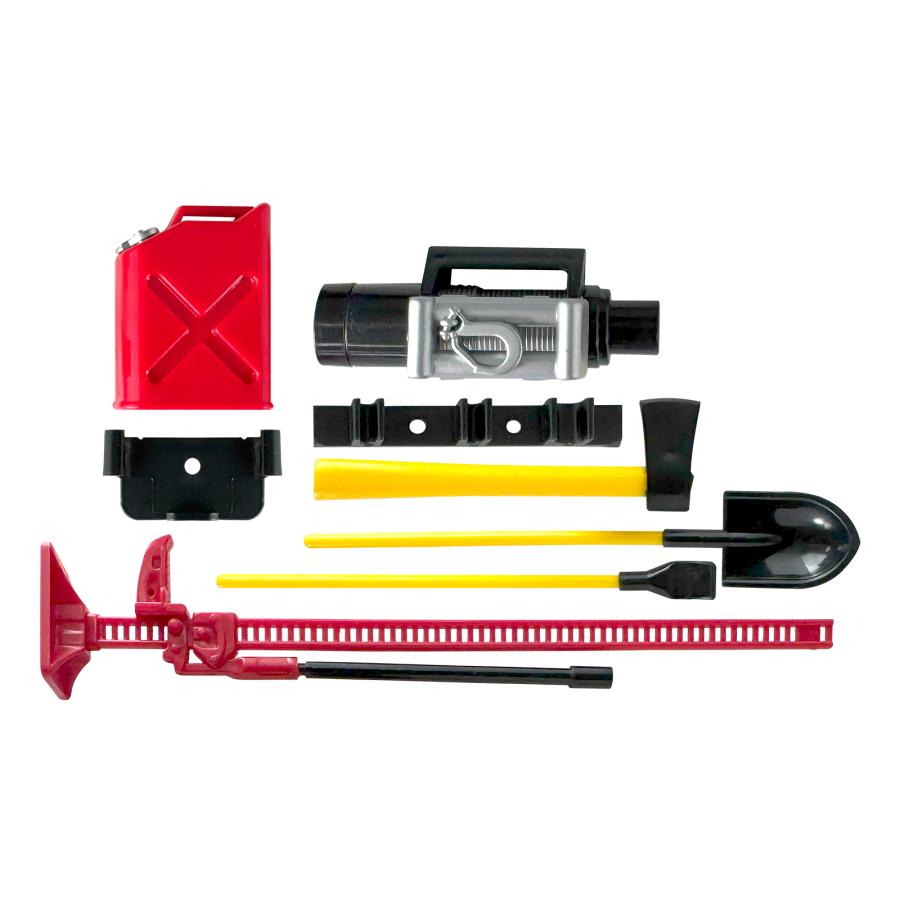 ミニチュア デコレーション パーツ Dタイプ 電動ウインチ ハイリフトジャッキ ジェリ缶 工具 セット カーアクセサリー | 