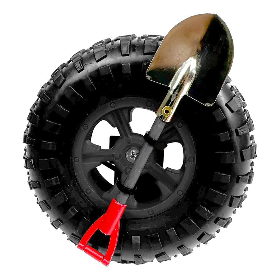 ミニチュア スペアタイヤ 背面スコップ ブラック カーアクセサリー
