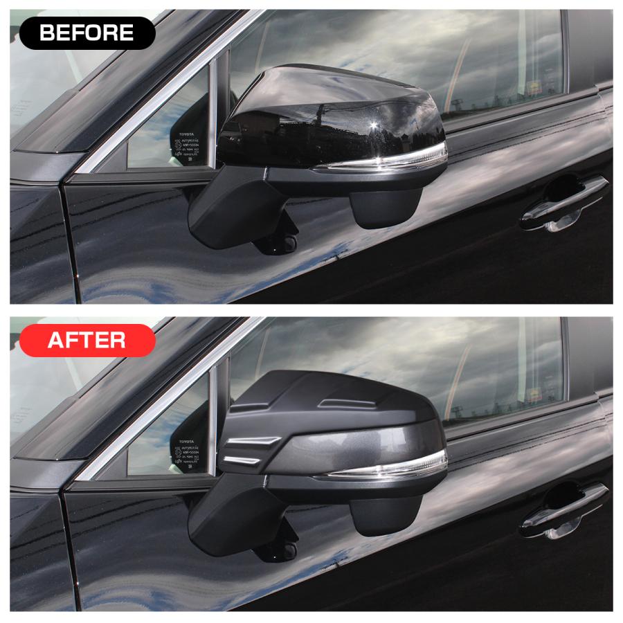 50系　rav4 サイドミラーガーニッシュ　ラプターライナー塗装 サムライプロデュース RAV4 50系 サイドミラー ガーニッシュ 4P