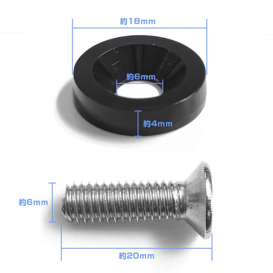 汎用品 ナンバープレート ボルト M6 リング 車 バイク ワッシャー シルバー 2個セット 爆買 |  | 03