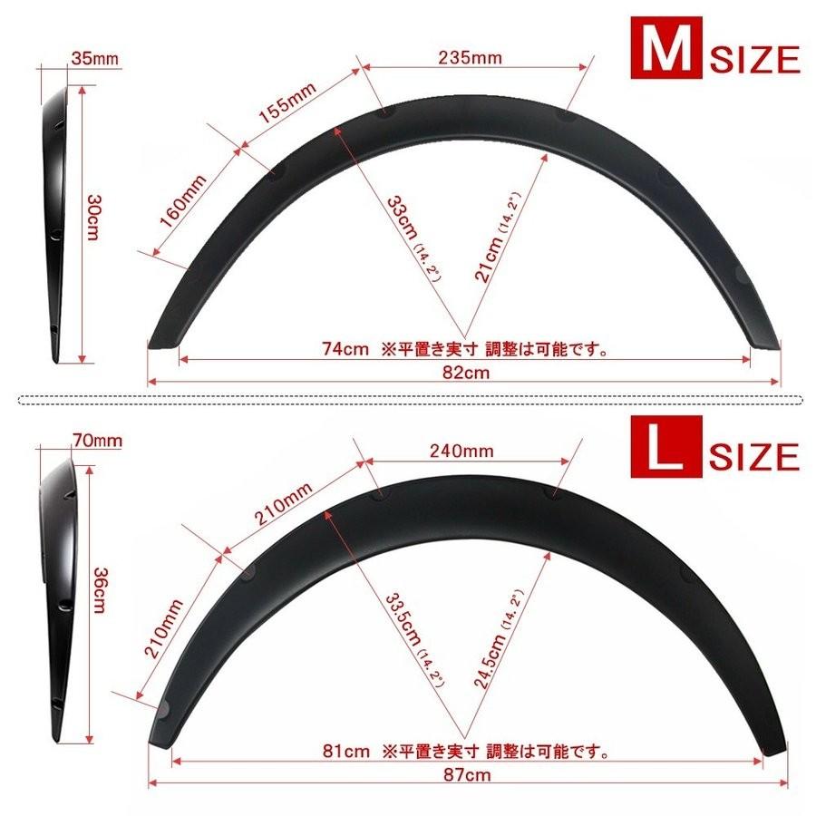 汎用 オーバーフェンダー 未塗装 ブラック 4P オバフェン エアロ