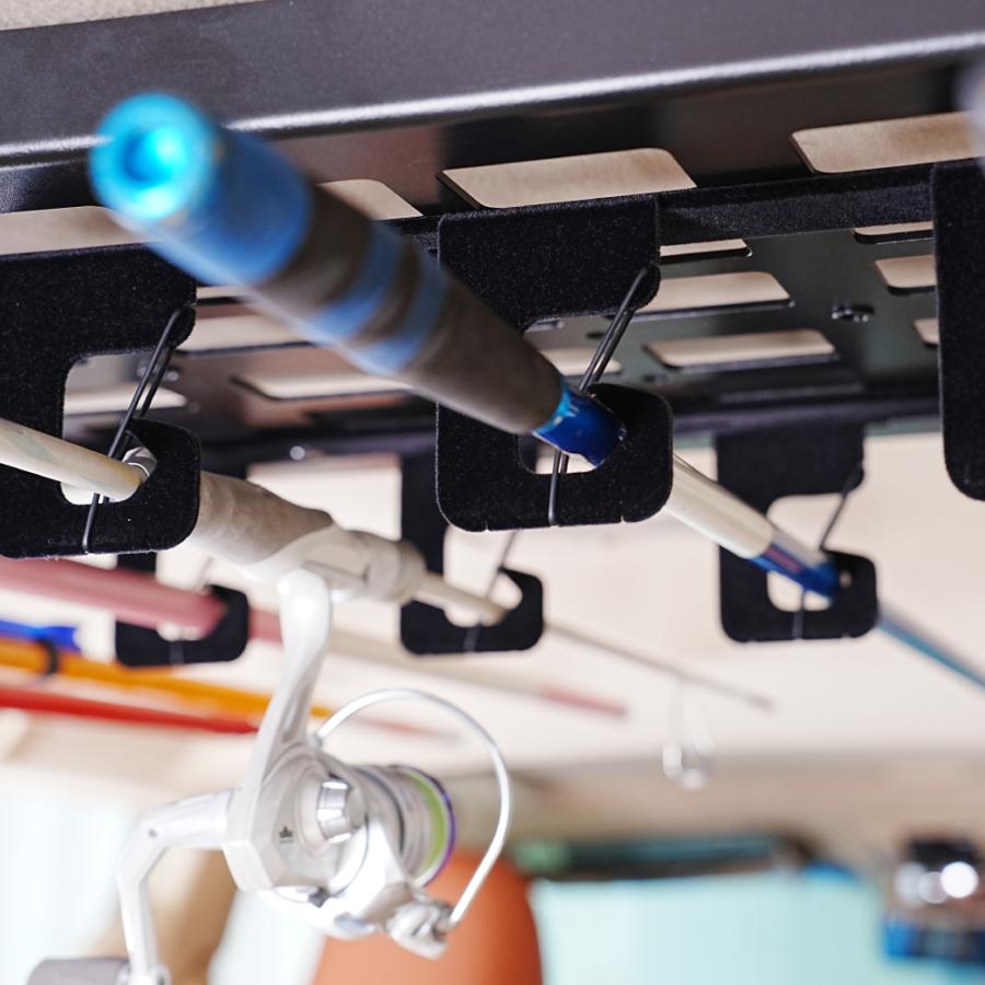 汎用 ルーフラック ロッドホルダー 6連 2個 釣り竿 釣竿 車載 車内 天井 収納 スタンド キャリア アタッチメント |  | 03