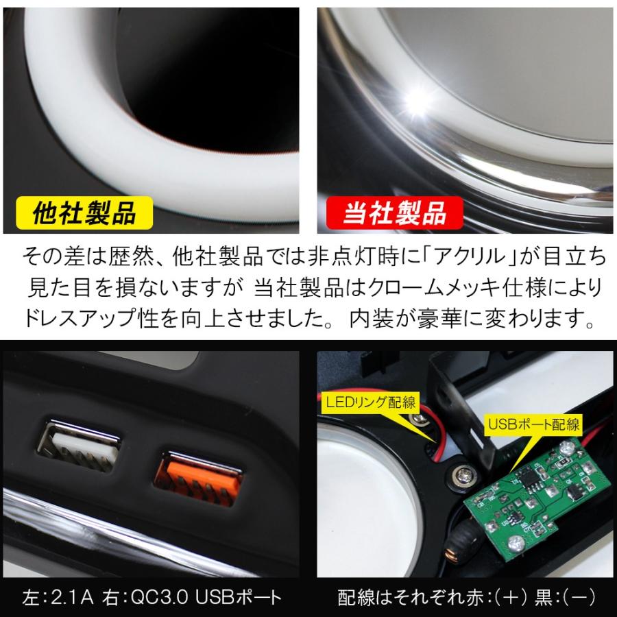 プリウス 50系 前期 後期 LED シフトゲートパネル QC3.0 USB付き