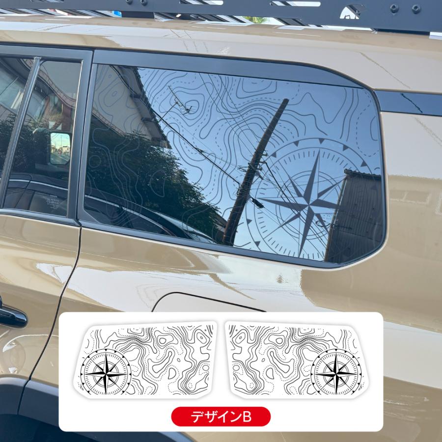ランドクルーザー 250 リアクォーターウィンドウ ステッカー デカール 