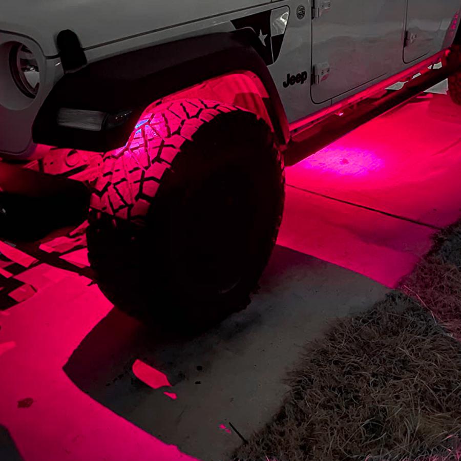 汎用 タイヤハウス LED アンダーライト RGB アゲテラス アンダーネオン ロックライト Bluetooth 調光 調色 アプリ連動 値下 | 