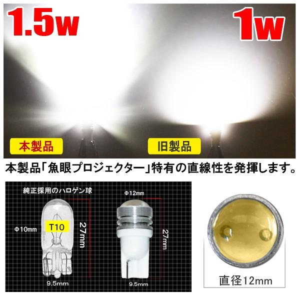 LED ポジション灯 T10 T16 1.5W 2個 魚眼 プロジェクターレンズ パーツ |  | 01