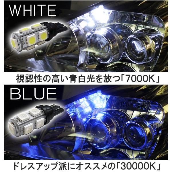 T10 T16 9連 LED ポジション灯 全方向 拡散 タワー型球 バルブ ポジション球 2個セット ホワイト ブルー 3chip SMD |  | 02