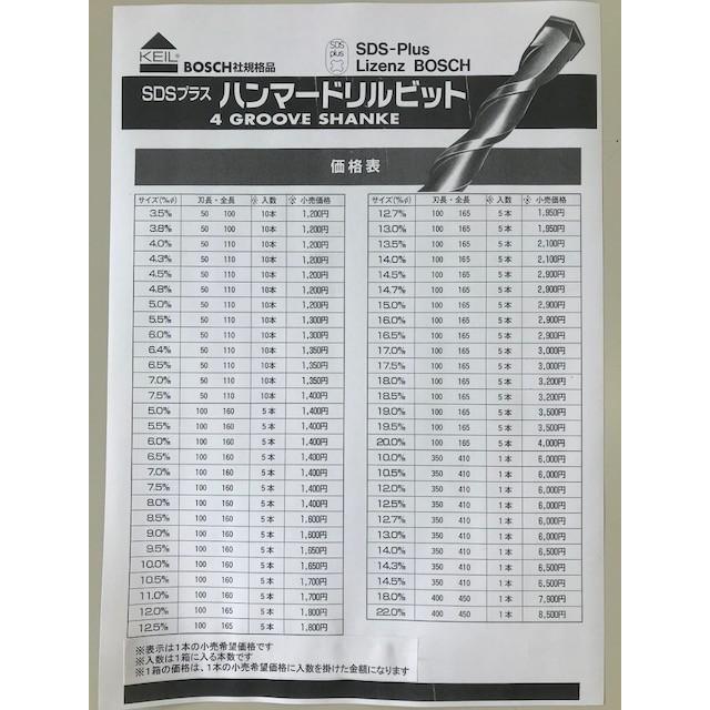ハンマードリルビット 18.5mm/全長165mm/1本/ドイツKEIL社SDSプラス