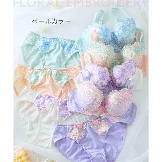 ニッセン ブラショーツセット 花柄 刺しゅう ブラジャー ニッセン ブラショーツセット 花柄 刺しゅう ブラジャー