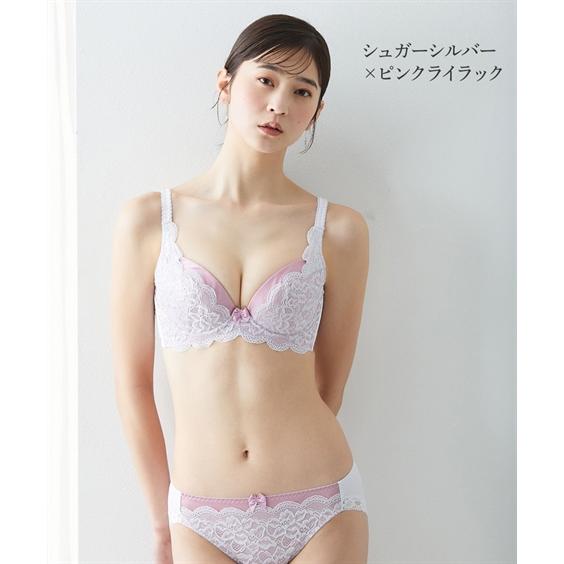 ブラ&ショーツ セット (A70/M-D80/L) 脇高 編レース ブラジャー ショーツセット ( トリンプ ) ニッセン 女性 下着 レディース ブラショーツセット ブラショーツ ブラ&ショーツ セット (A70/M-D80/L) 脇高 編レース ブラジャー ショーツセット ( トリンプ ) ニッセン 女性 下着 レディース ブラショーツセット ブラショーツ