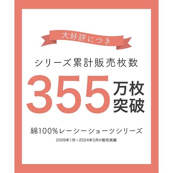 ニッセン ショーツ 綿100％ サイドレース 深ばき丈 8枚組