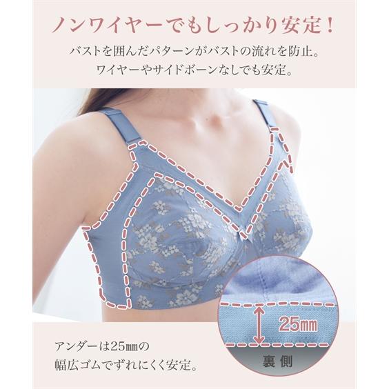 ニッセン ブラジャー (I120-K110) 大きいサイズ 小花 ノン ニッセン ブラジャー (I120-K110) 大きいサイズ 小花 ノン