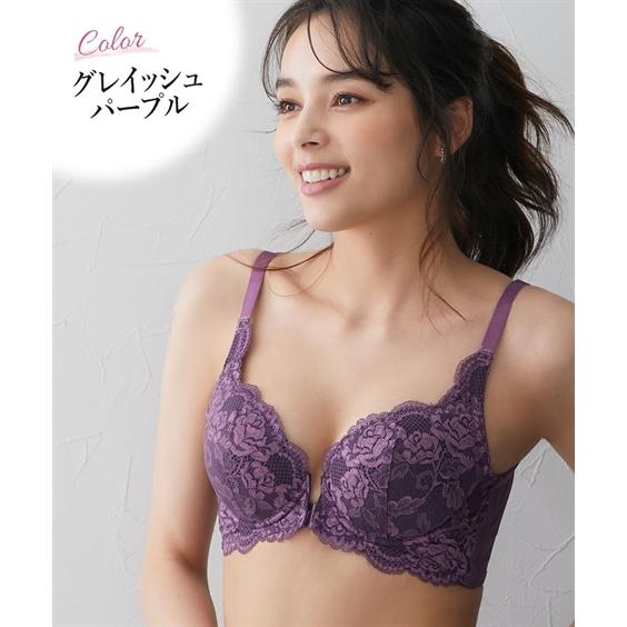 複数割-200★C70、TバックL ×2セット(パープル&ネイビー) ニッセン ブラ＆ショーツセット (G95/3L-H100/6L) 大きいサイズ