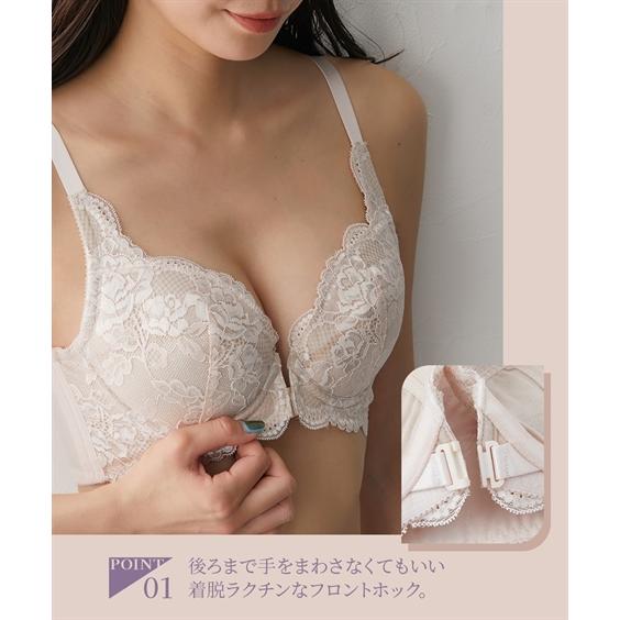 女性の後ろ姿 リトグラフ 金色フレーム 大きいサイズ レディース 術後＆介護フロントボタンブラジャー