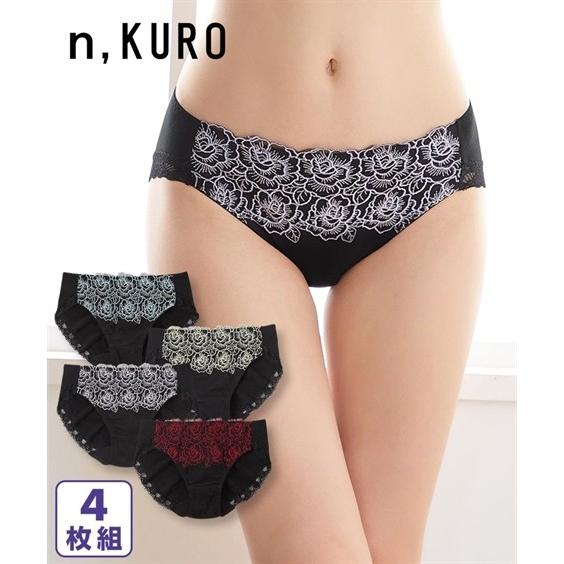 8l 10l 大きいサイズ 深ばき丈 綿混 ストレッチ ブラックカラー 配色レース レギュラー ショーツ 4枚組 ニッセン パンツ レディース 下着 インナー 黒 福袋 Zzy4ab1249 Doris Mieux By ニッセン 通販 Yahoo ショッピング