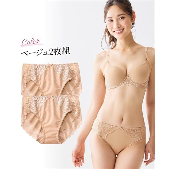 ショーツ パンツ LL 3L 大きいサイズ 綿混 ストレッチ ペアショーツ 2枚組 ニッセン 女性 下着 レディース ショーツ セット バックレース かわいい下着 お買い得｜dorismieux-bynissen｜18