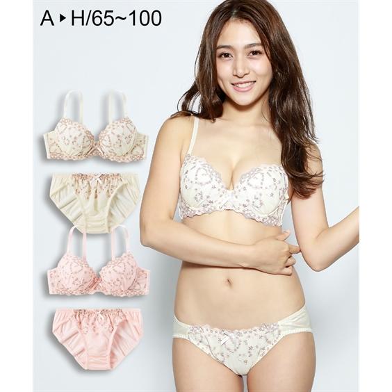 E70 M F80 L ハート柄 刺しゅう レース ブラジャー ショーツ セット ニッセン Nissen ブラ 女性 下着 レディース インナー 10代 代 30代 40代 50代 Zzy4ad0491 Doris Mieux By ニッセン 通販 Yahoo ショッピング