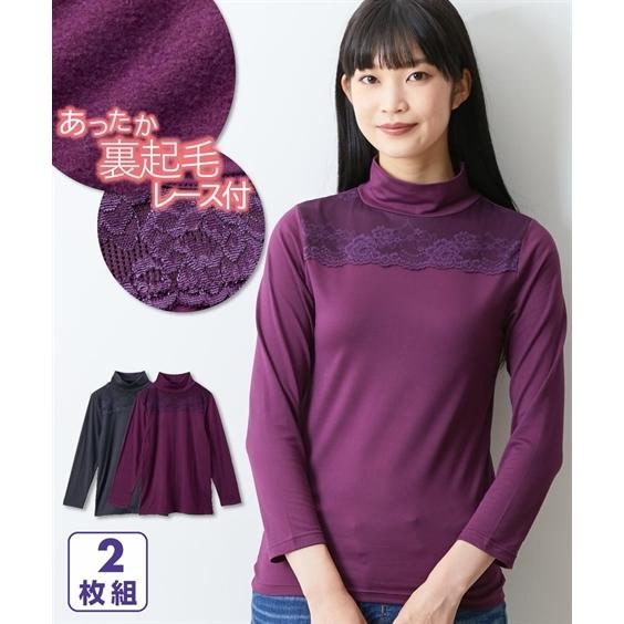 4l 5l 大きいサイズ 裏起毛 レース付き ハイネック インナー 2枚組 ニッセン Nissen 肌着 インナー レディース 女性 あったか 防寒 冷え対策 秋 冬 福袋 21 Zzy4ae0568 Doris Mieux By ニッセン 通販 Yahoo ショッピング
