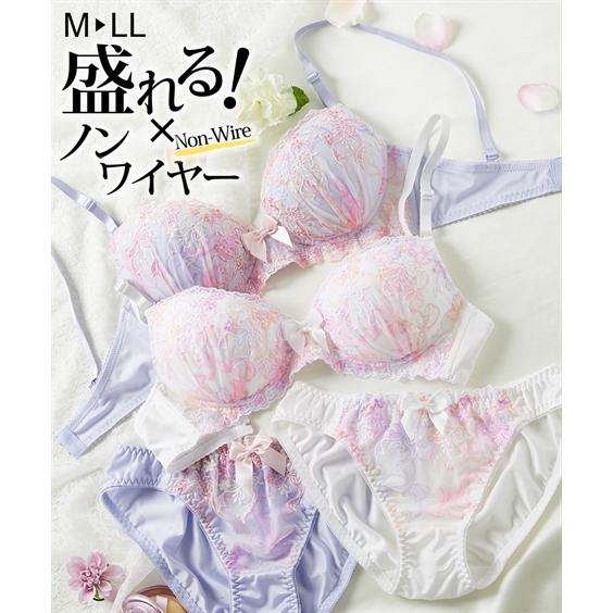 M L リボン リボン ノンワイヤー ブラジャー ショーツ セット ニッセン Nissen ブラ ブラセット 谷間 盛れる 可愛い 母の日 21 Zzy4a21a10 Doris Mieux By ニッセン 通販 Yahoo ショッピング