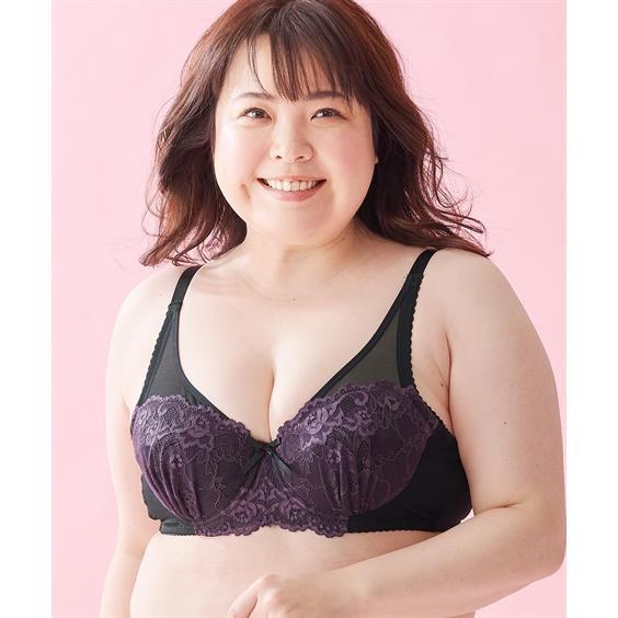 ブラジャー B85-D95 大きい サイズ バストをしっかり包む フルカップ ブラジャー 編みレースタイプ ニッセン 女性 下着 レディース ブラ 花柄 レース グラマー｜dorismieux-bynissen｜17