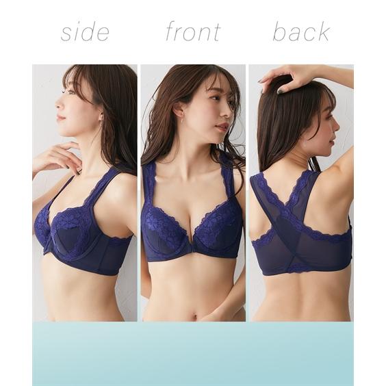 ニッセン ブラジャー (D70-E80) 肩ひも太め バッククロス ニッセン ブラジャー (D70-E80) 肩ひも太め バッククロス