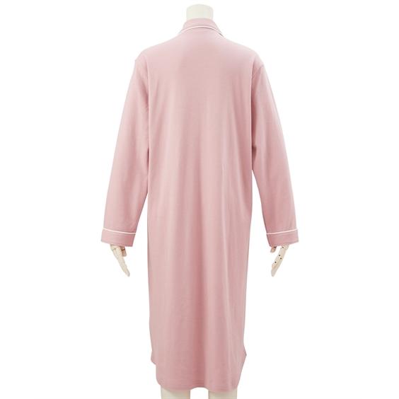 パジャマ ルームウェア M L LL ニッセン 綿100% やわらか スムース ルームシャツ ワンピース 女性 レディース ルームワンピース 前開き 入院 授乳 診察 四十肩 | ニッセン | 16